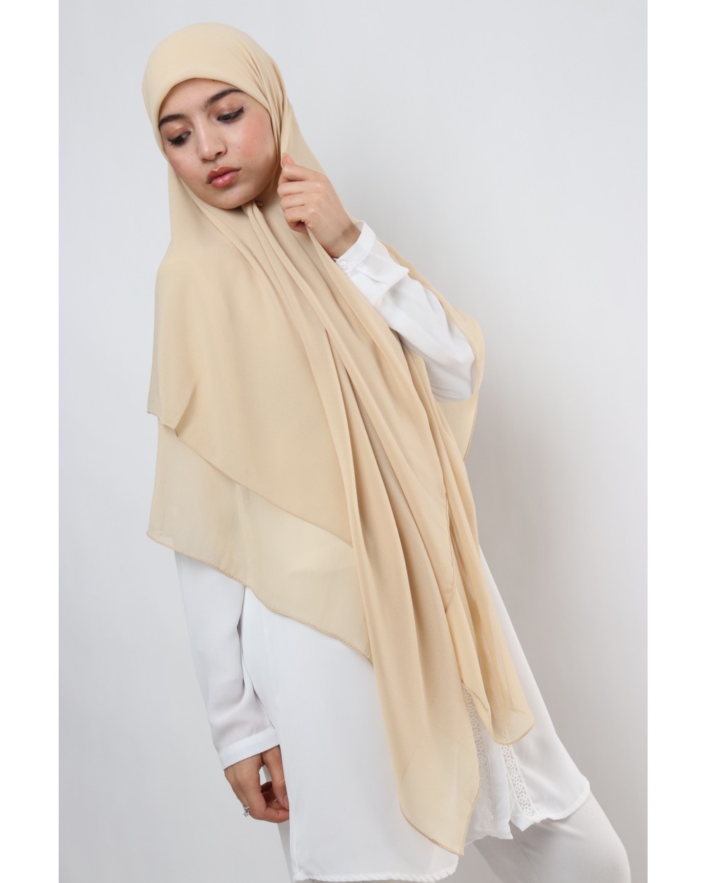 Hijab mousseline carré Nissa 150cm