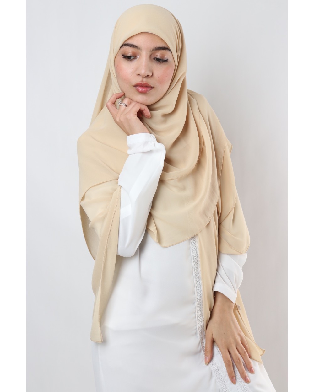 Hijab mousseline carré Nissa 150cm
