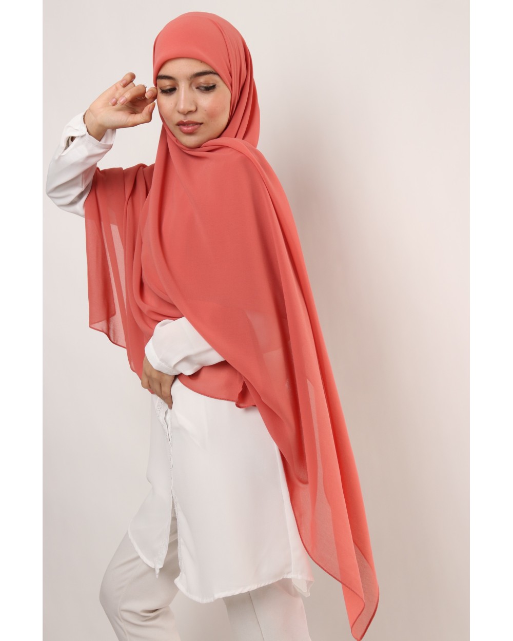 Hijab mousseline carré Nissa 150cm