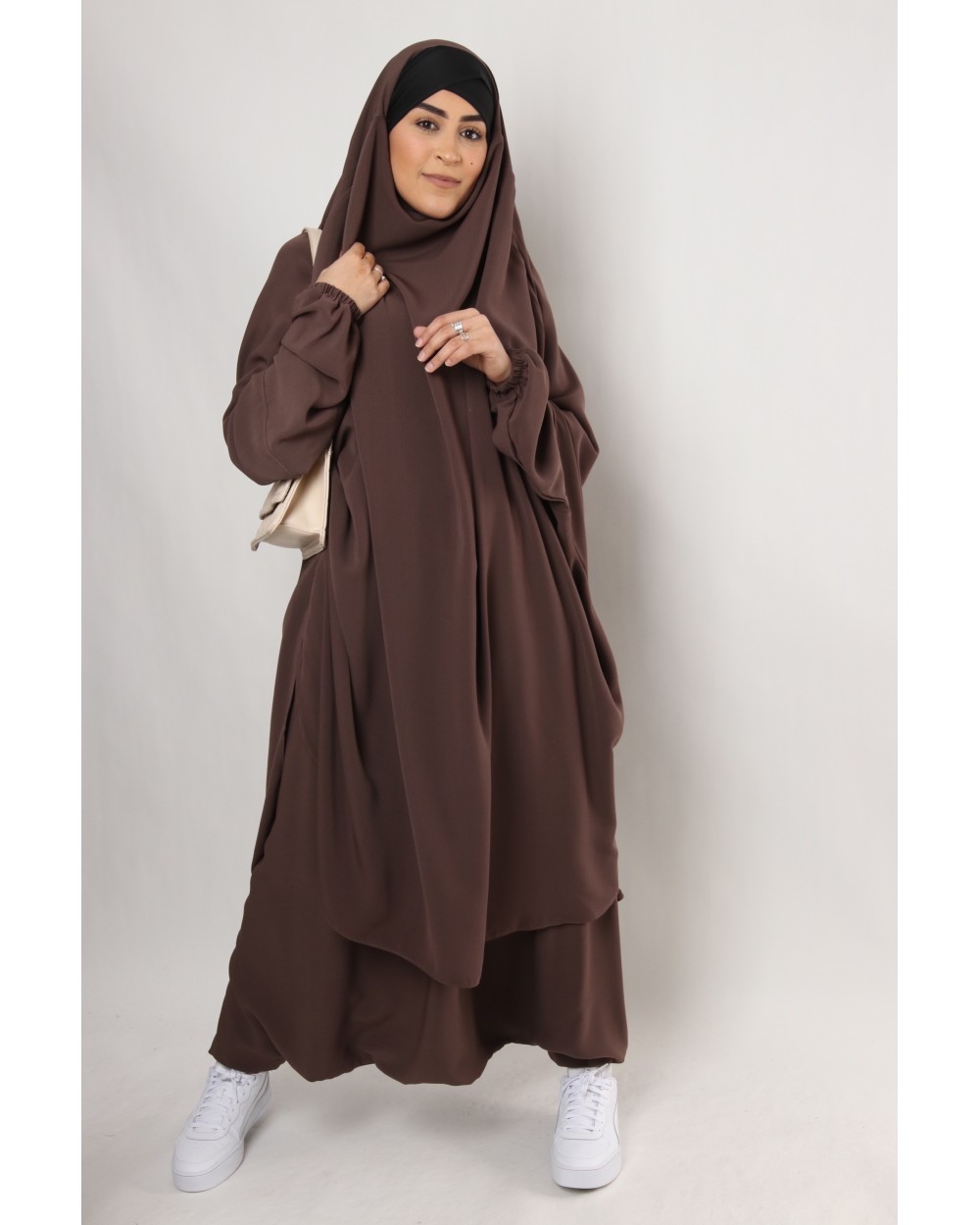 Jilbab bandeau croisé lycra et sarouel