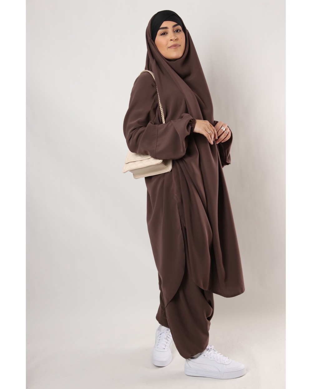 Jilbab bandeau croisé lycra et sarouel