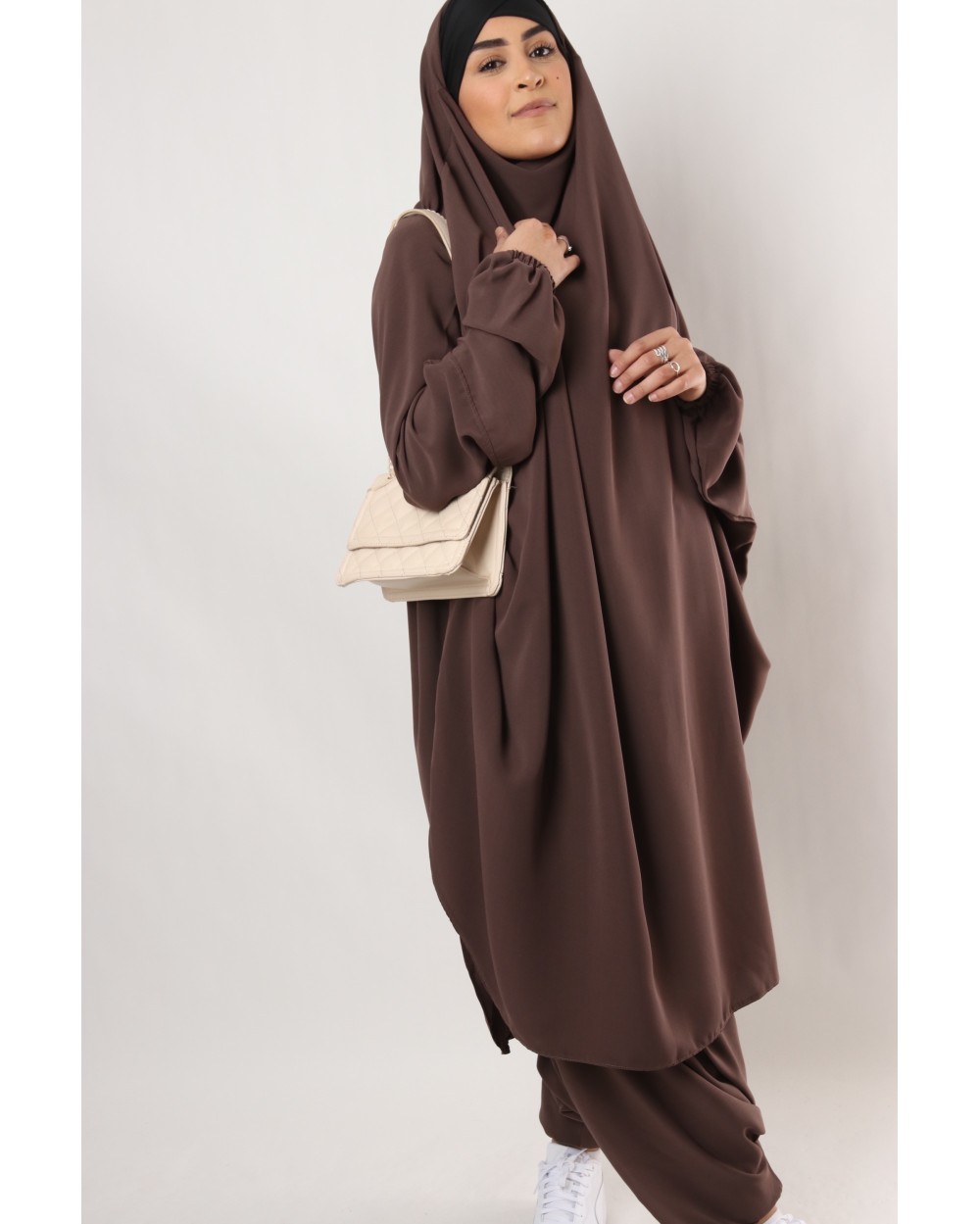 Jilbab bandeau croisé lycra et sarouel