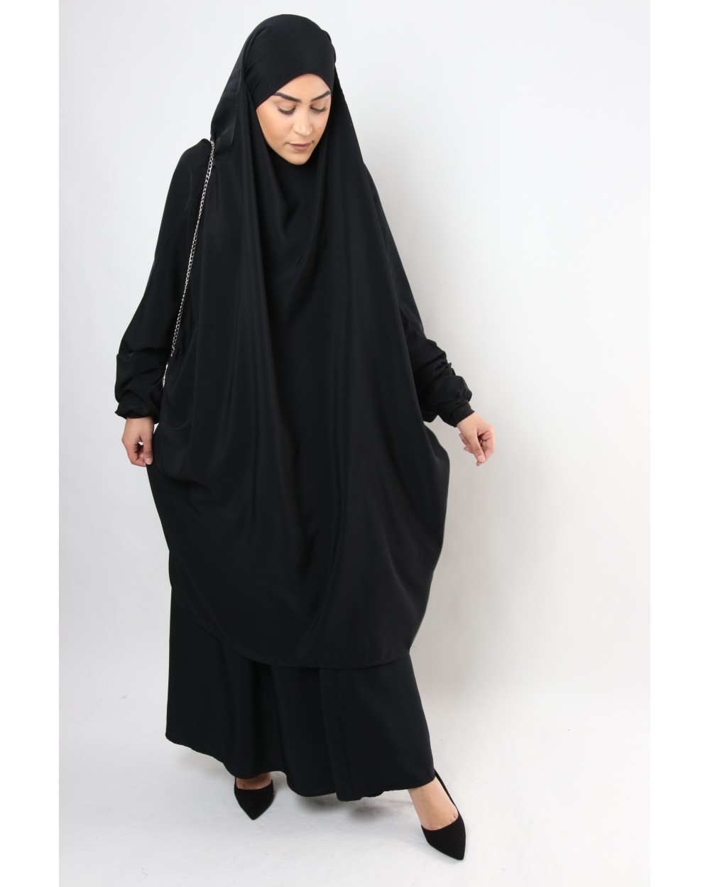 Jilbab jupe Al haya manchette lycra noir