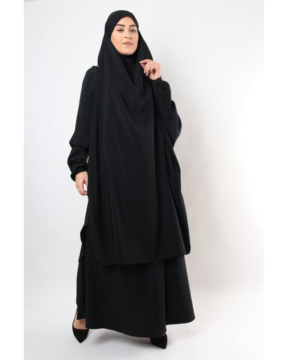 Jilbab jupe Al haya manchette lycra noir