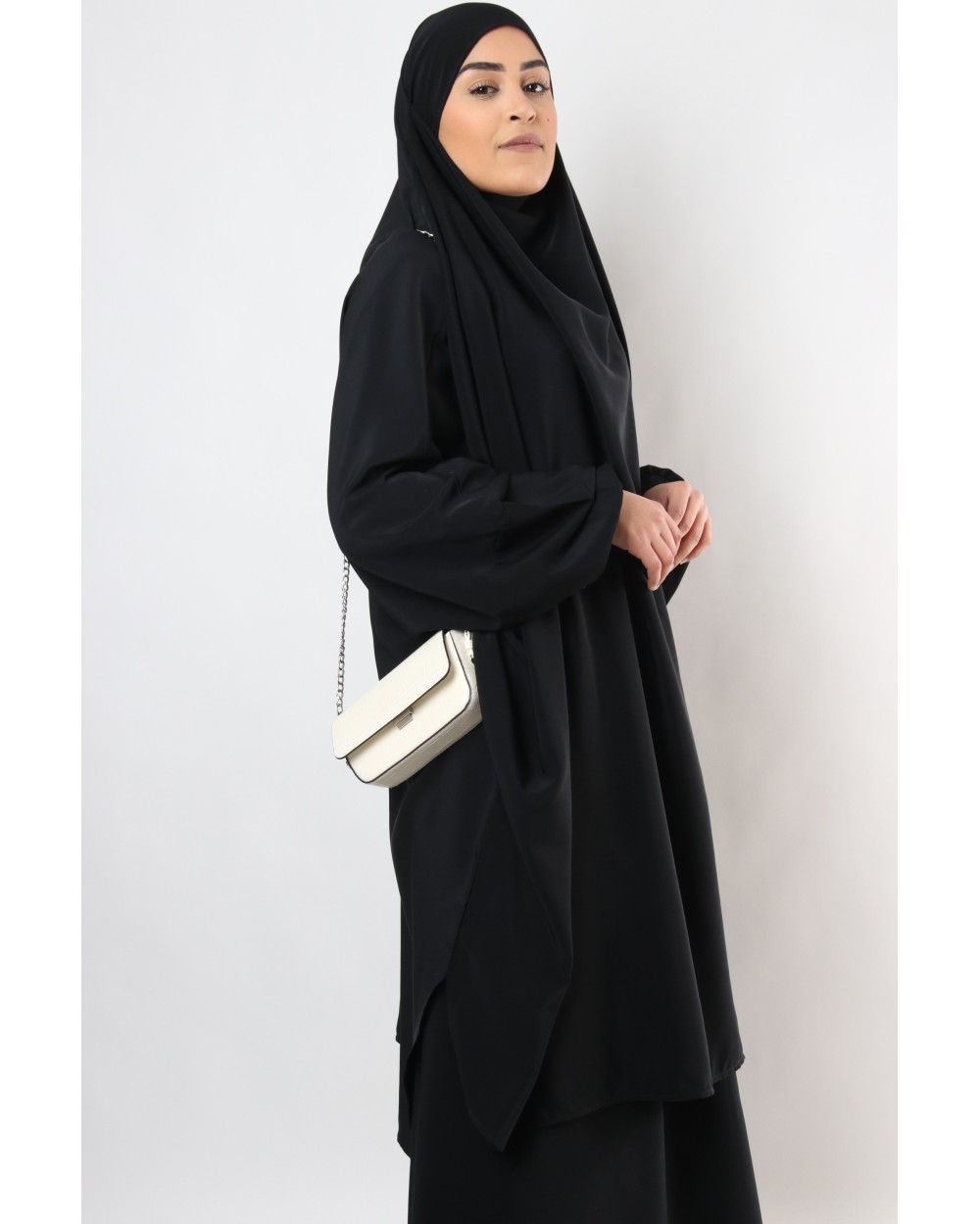 Jilbab jupe Al haya manchette lycra noir