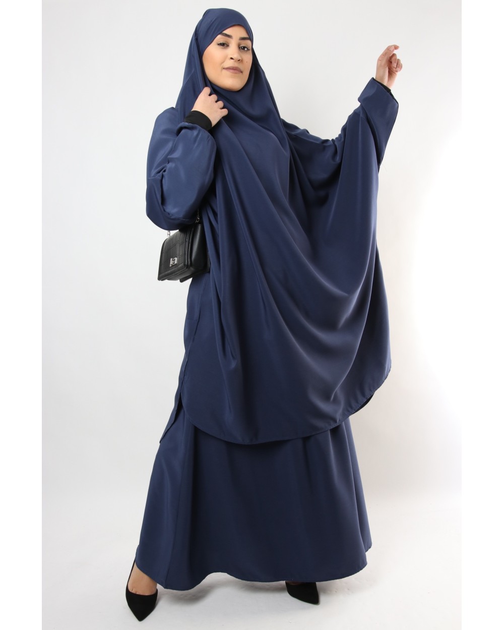 Jilbab jupe Al haya manchette lycra noir