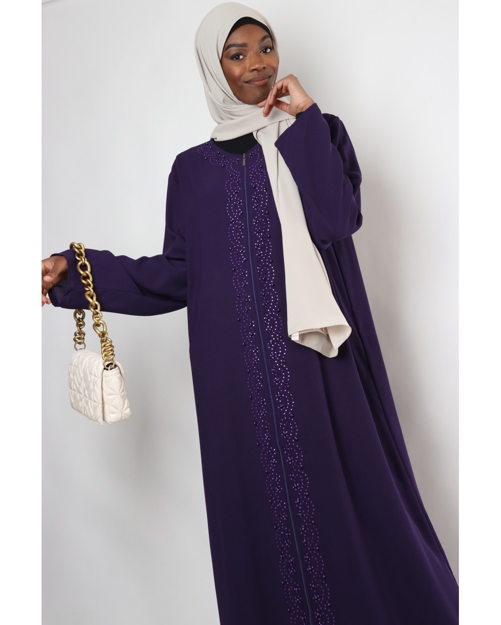 Dixta Djellaba with zip and strass