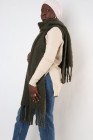 Ultra soft long fringed scarf