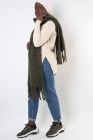 Ultra soft long fringed scarf