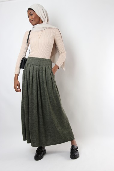 Winter long skirt with pockets