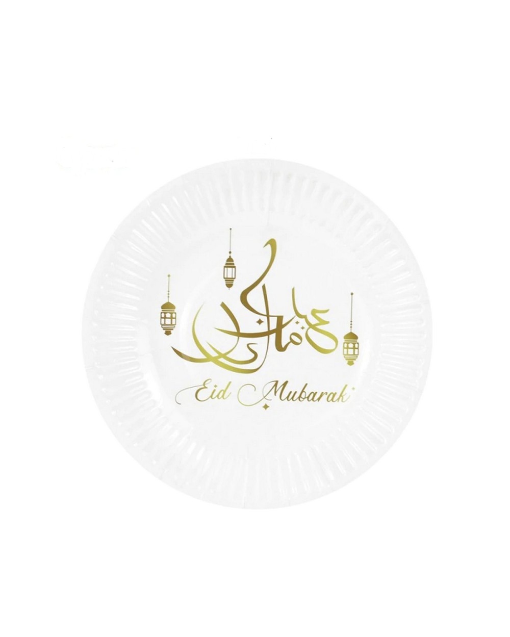 Set of 6 plates and glasses with Eid Mubarak calligraphy