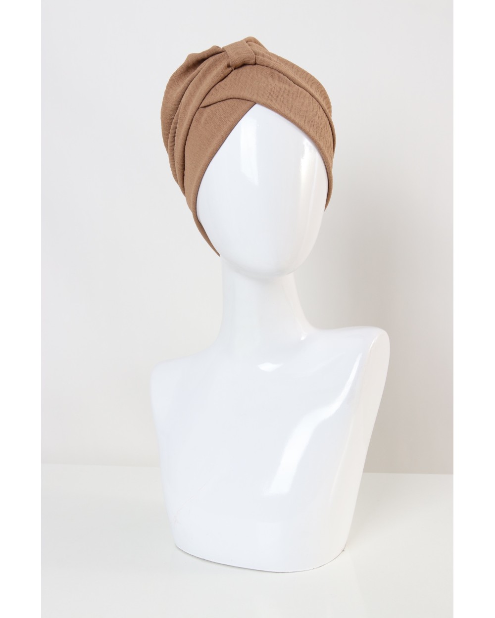 Double-breasted crepe turban