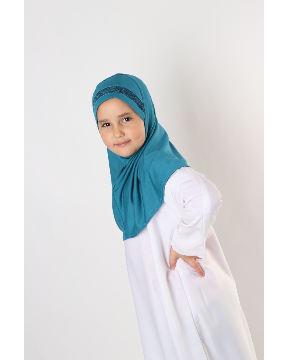 Hijab à enfiler pour fille paillettes