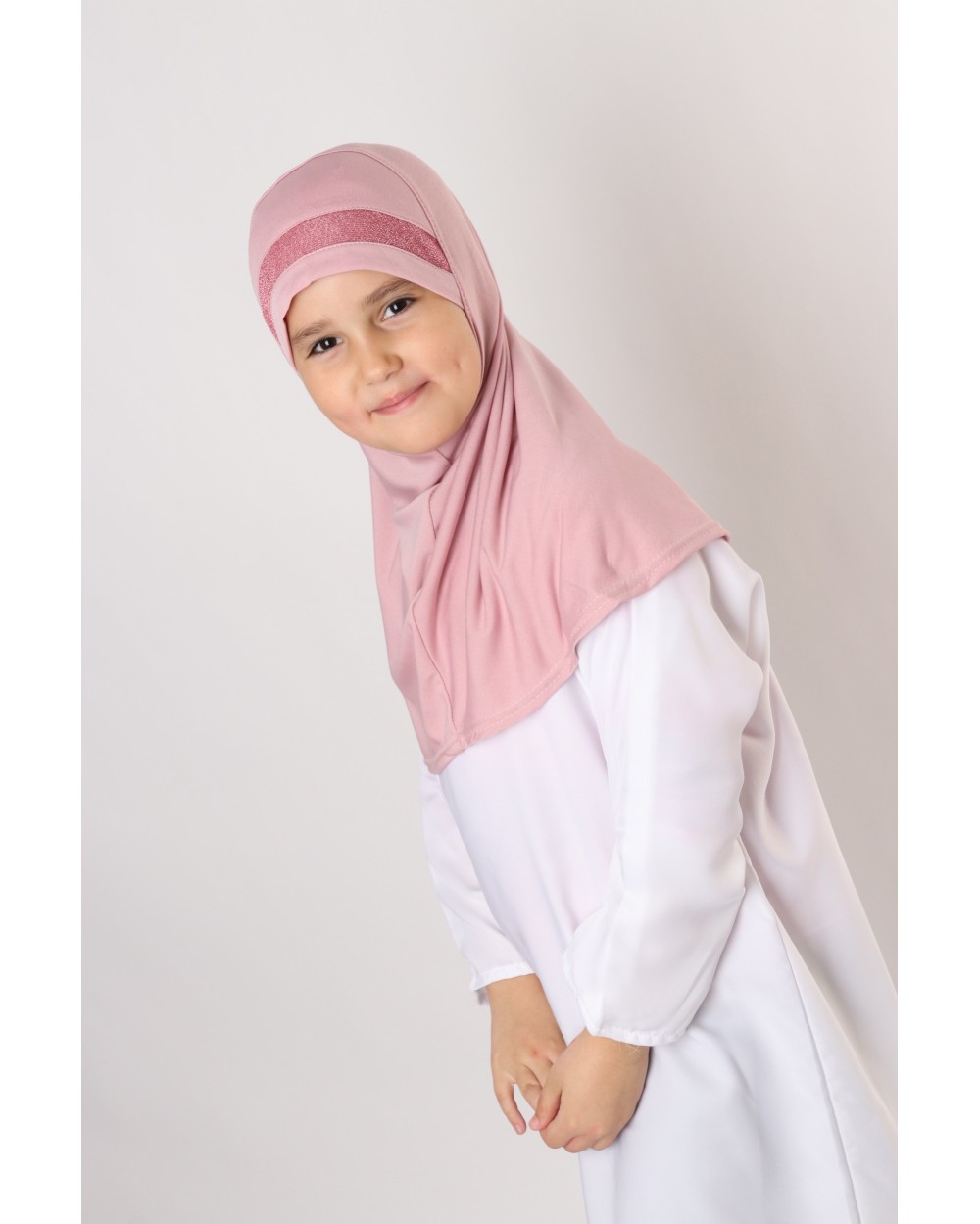 Hijab à enfiler pour fille paillettes