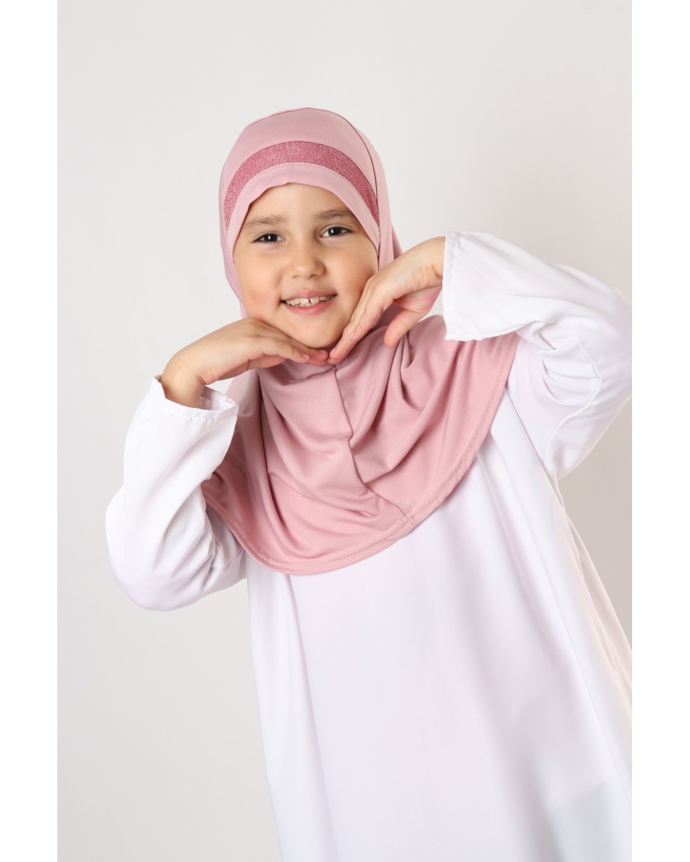Hijab à enfiler pour fille paillettes