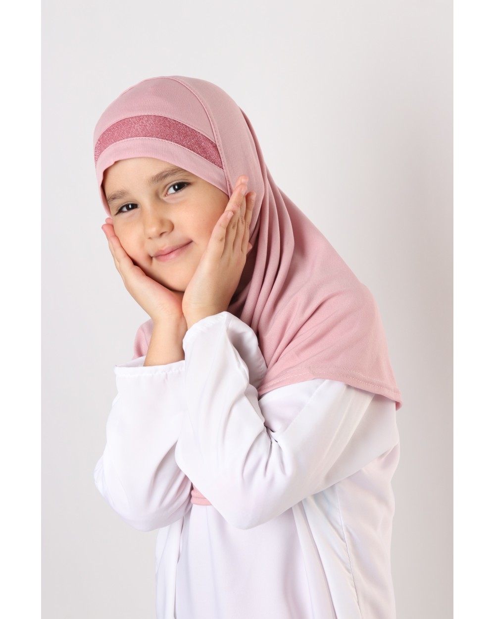 Hijab à enfiler pour fille paillettes