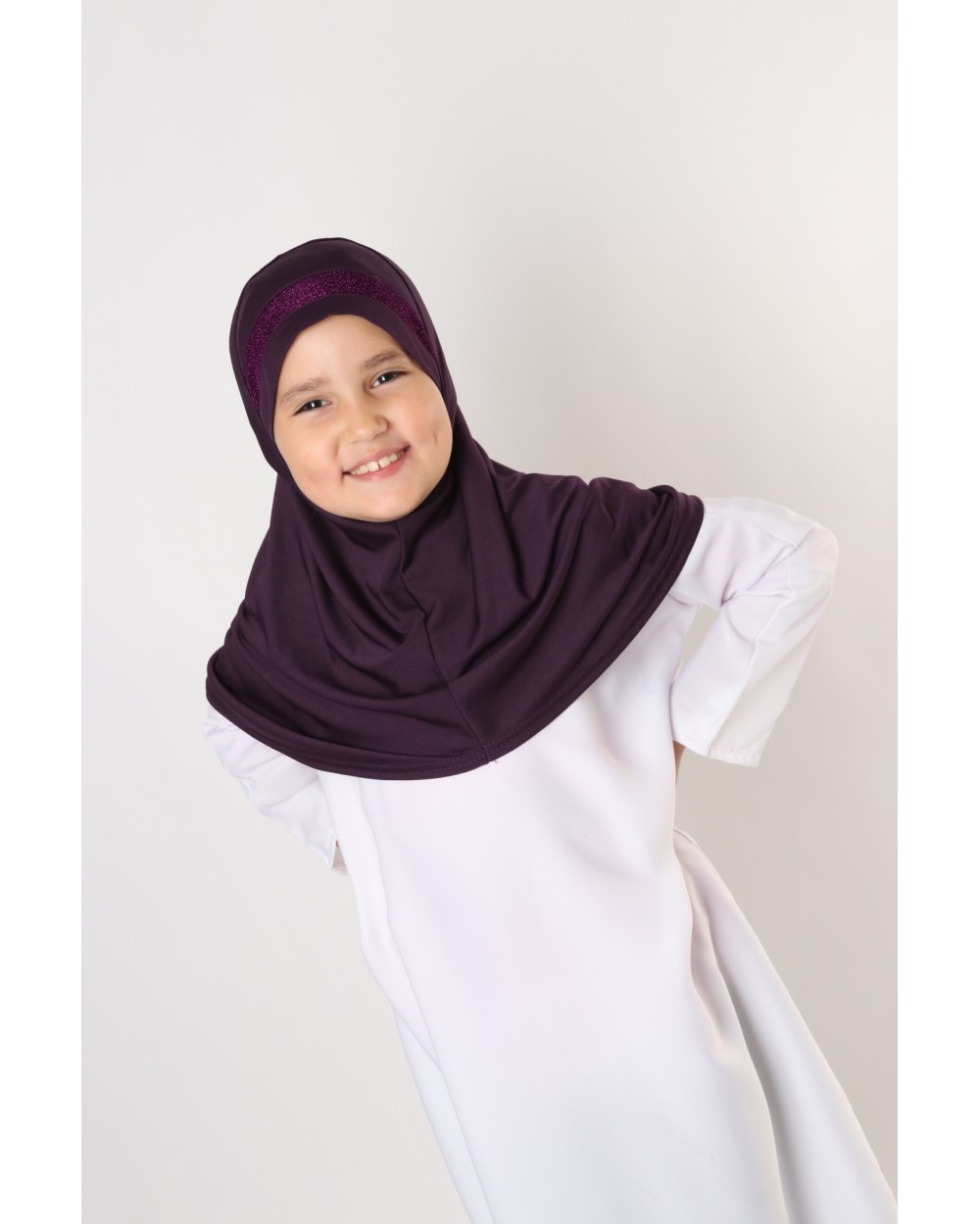 Hijab à enfiler pour fille paillettes