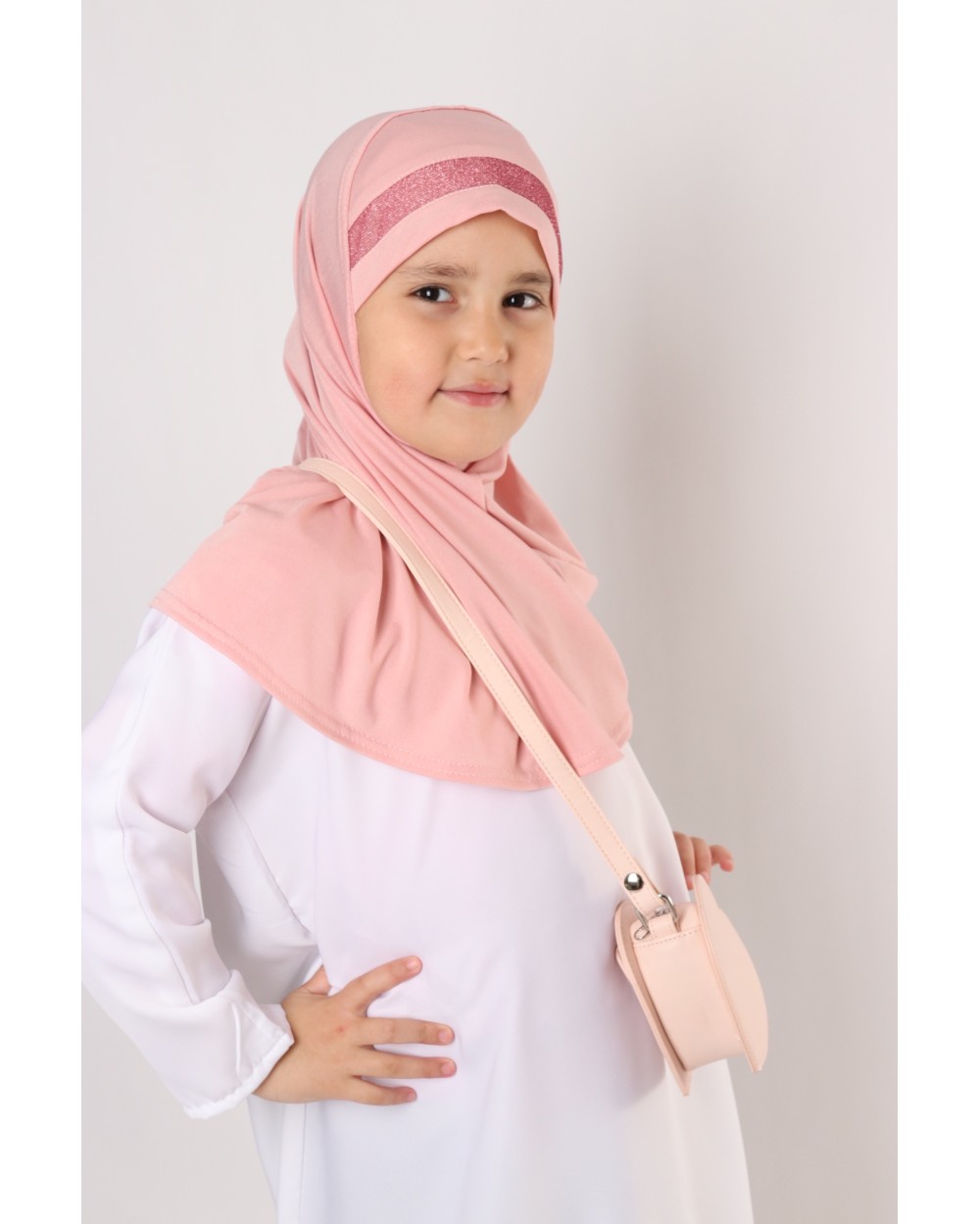 Hijab à enfiler pour fille paillettes