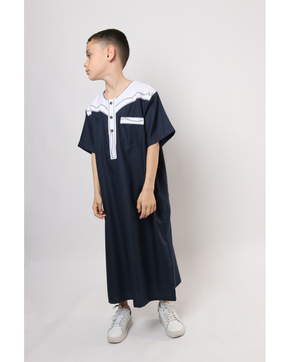 Qamis enfant motif tribal