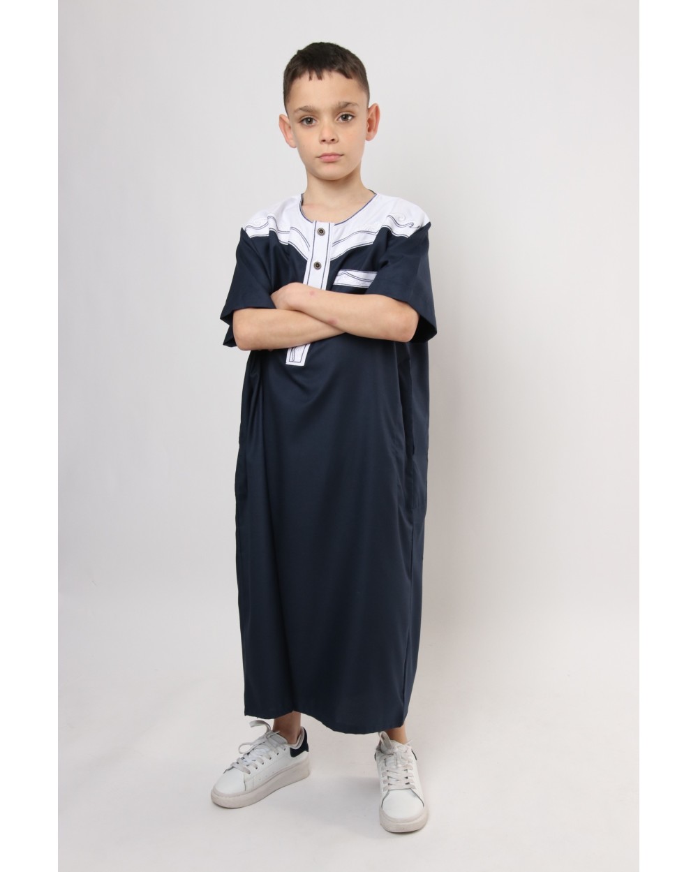 Qamis enfant motif tribal