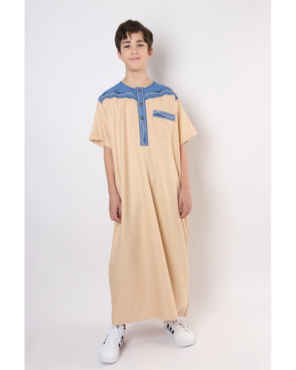 Qamis enfant motif tribal