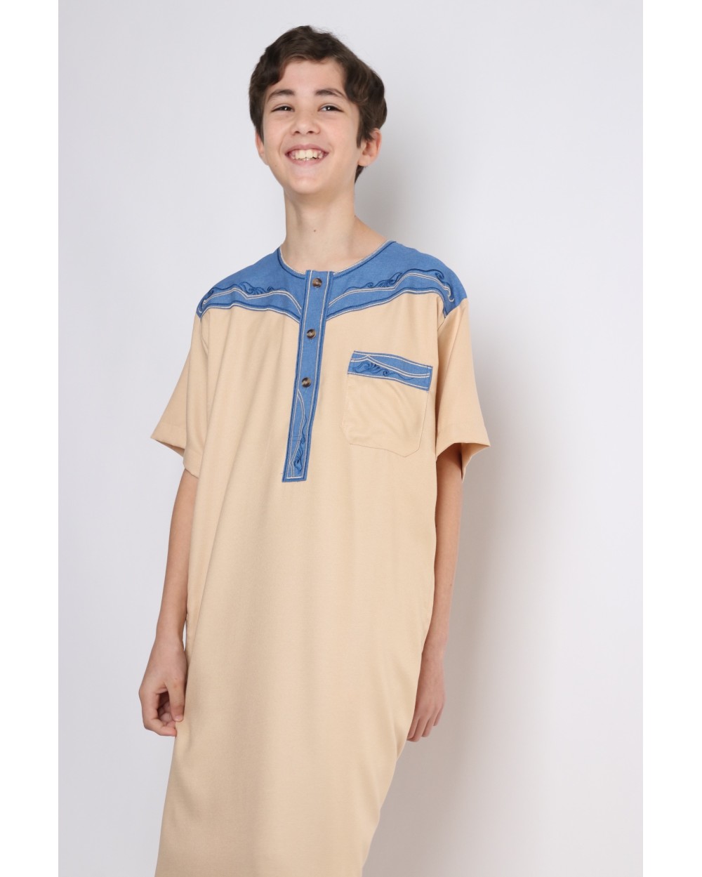 Qamis enfant motif tribal