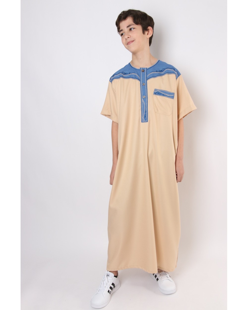 Qamis enfant motif tribal