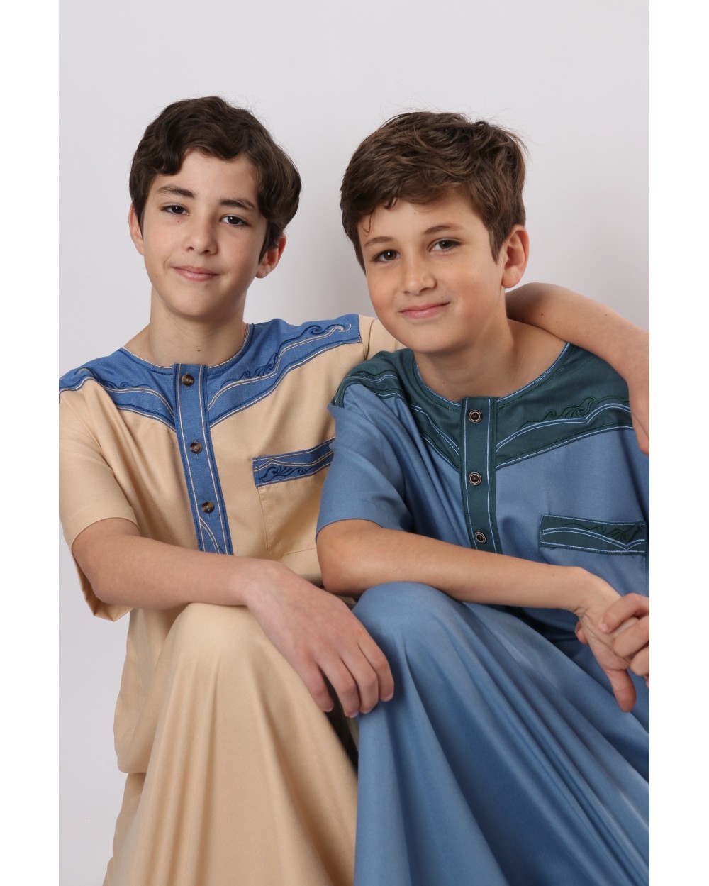 Qamis enfant motif tribal