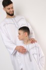 Qamis enfant long Zein quadrillé