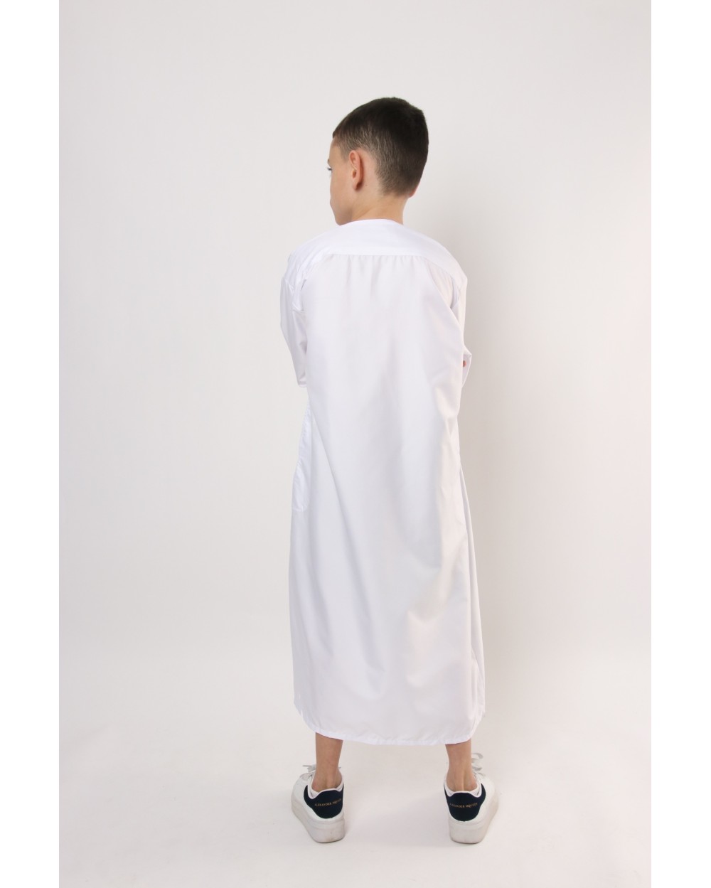 Qamis enfant long Zein quadrillé