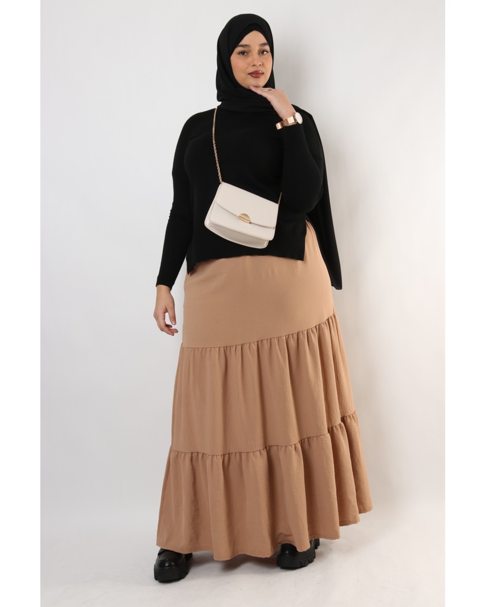 Long ruffled skirt