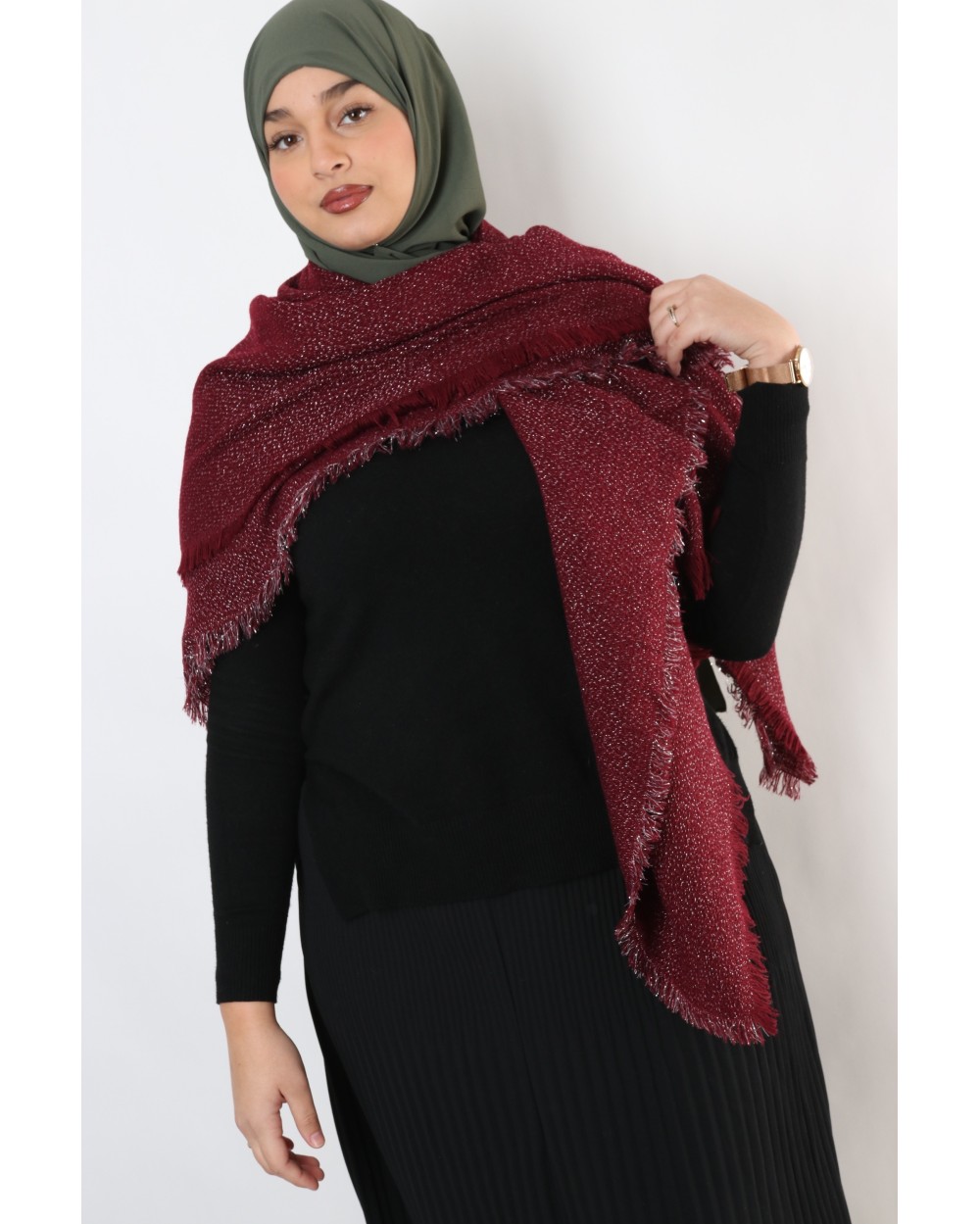 Maxi Echarpe Cosy avec filament métallisé
