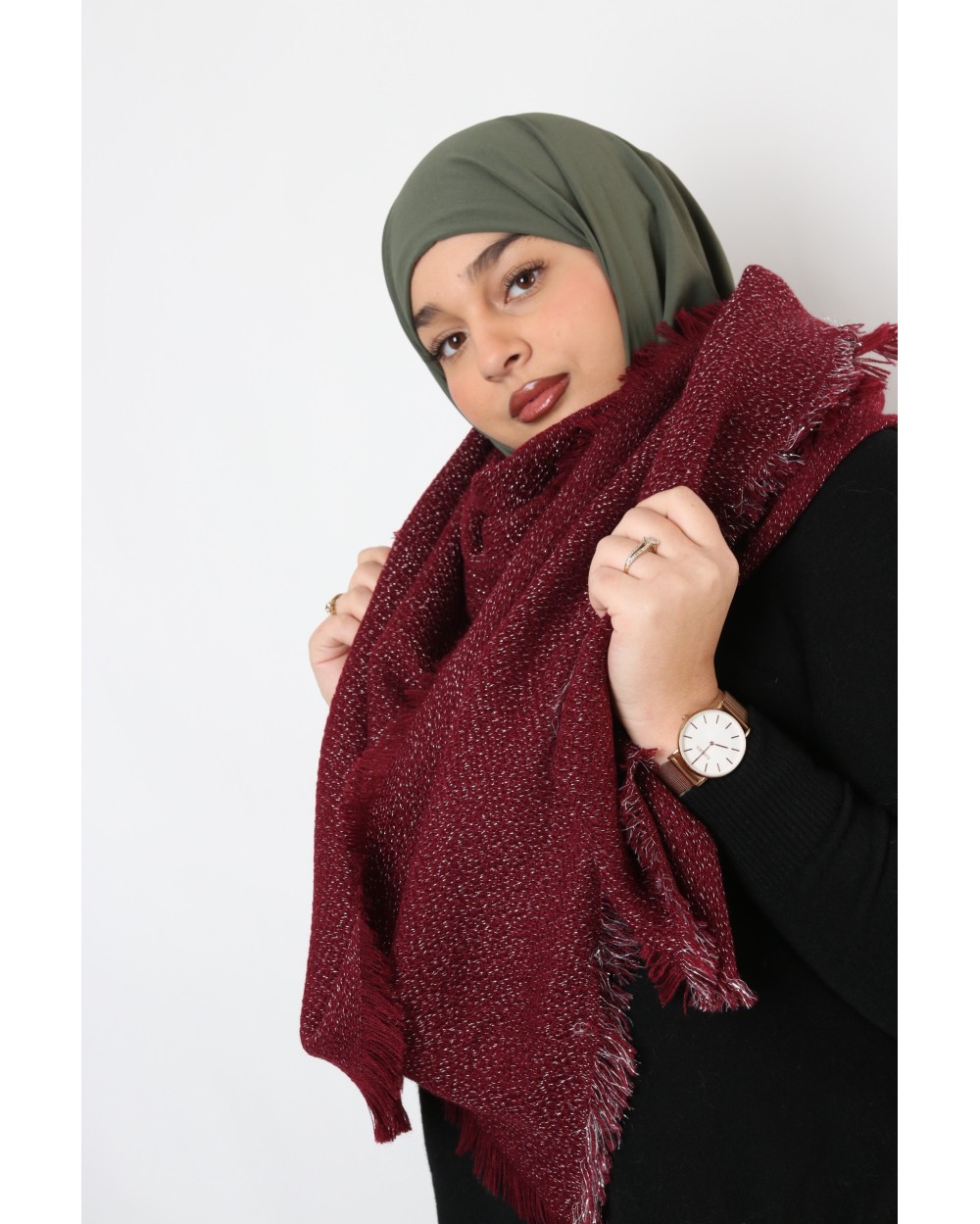 Maxi Echarpe Cosy avec filament métallisé