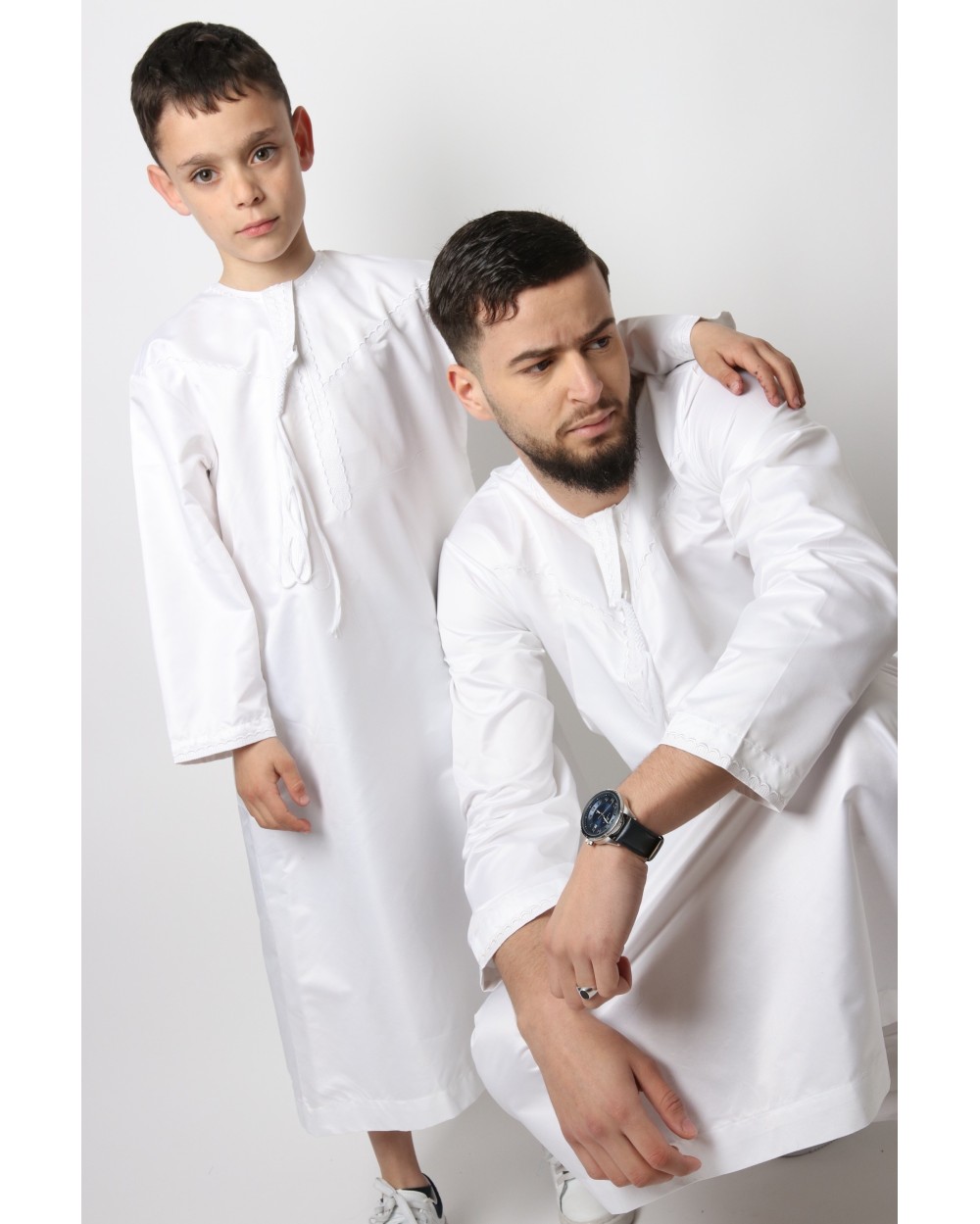 Qamis Omani Zein enfant broderie arcade