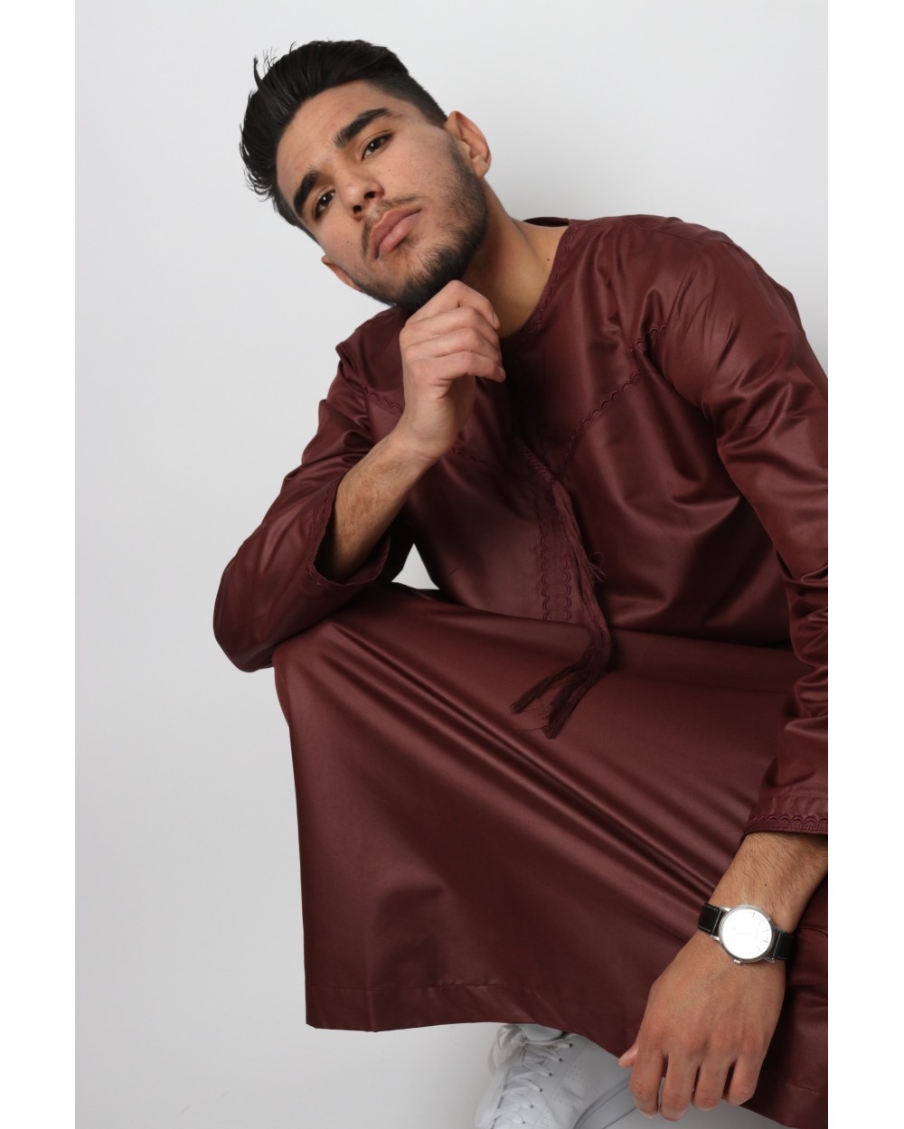 Qamis Omani Zein broderie arcade