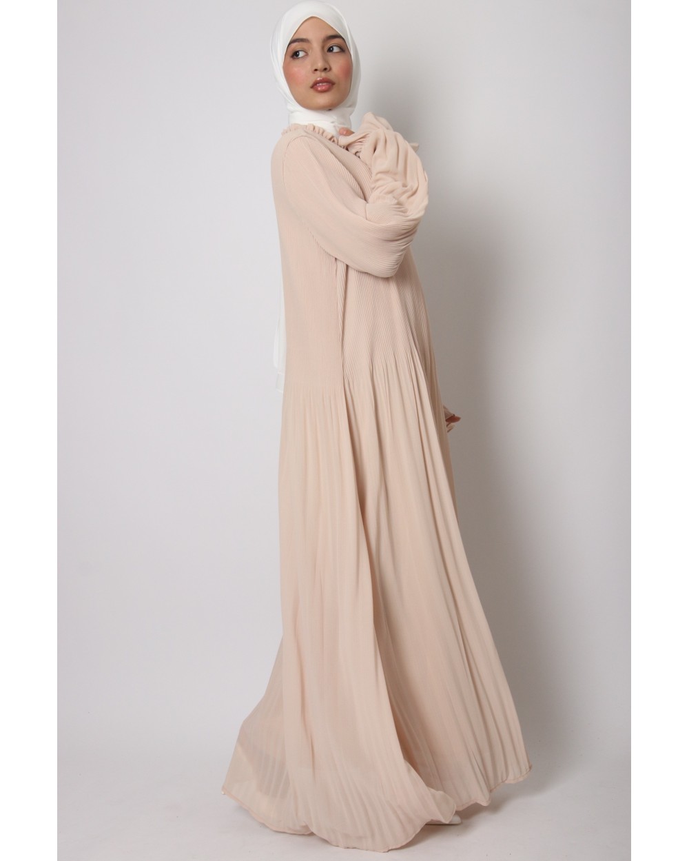 Robe Roswella plissée manches bouffantes