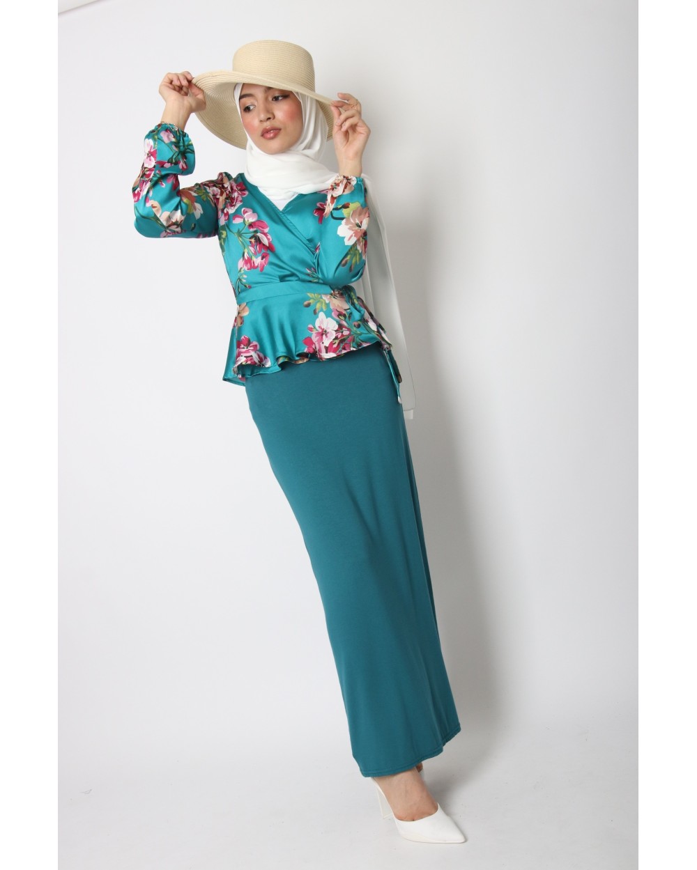 Floral top with satin heart cover