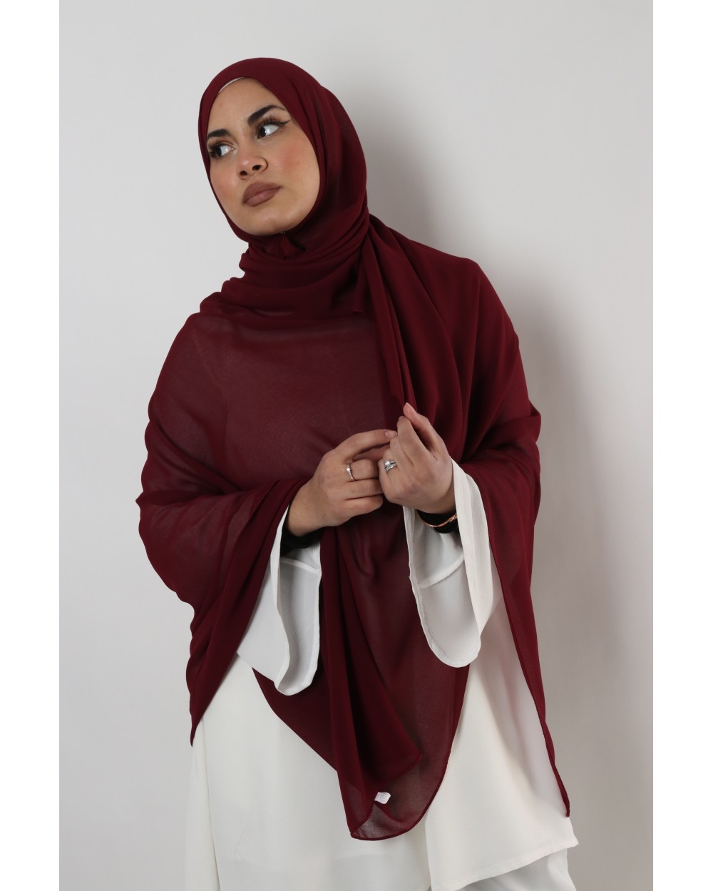 Hijab mousseline carré Nissa 150cm