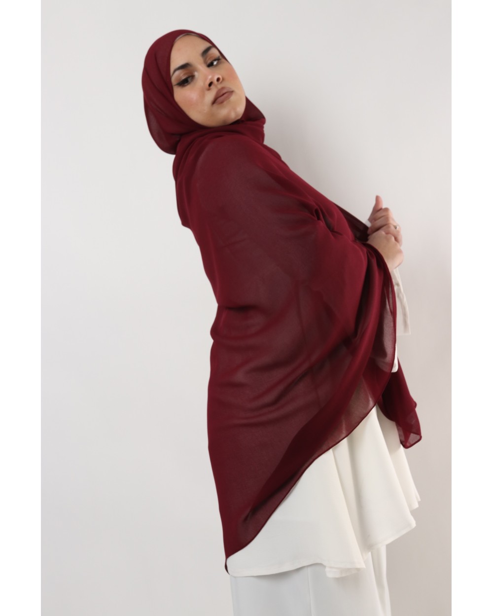 Hijab mousseline carré Nissa 150cm