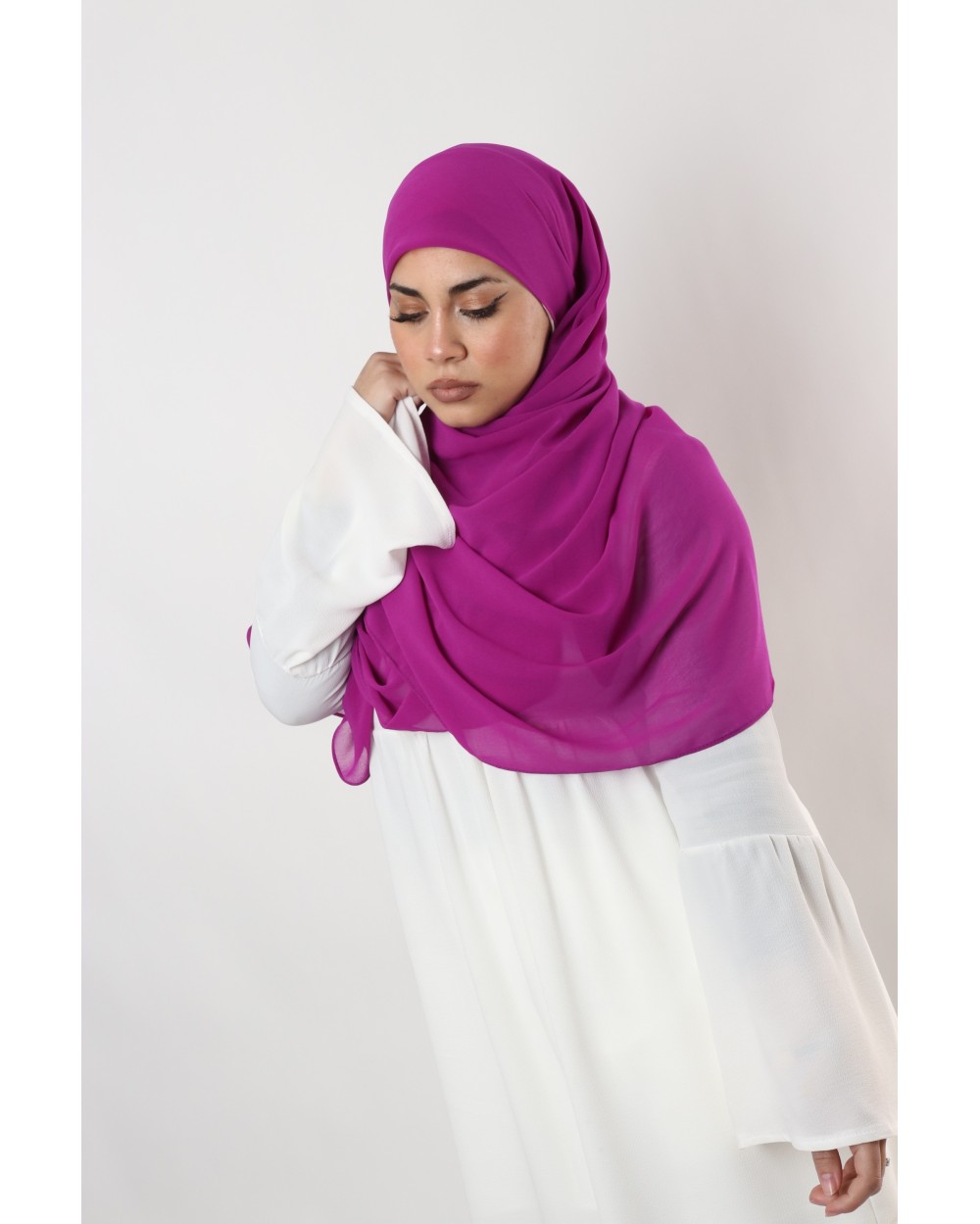 Hijab mousseline carré Nissa 150cm