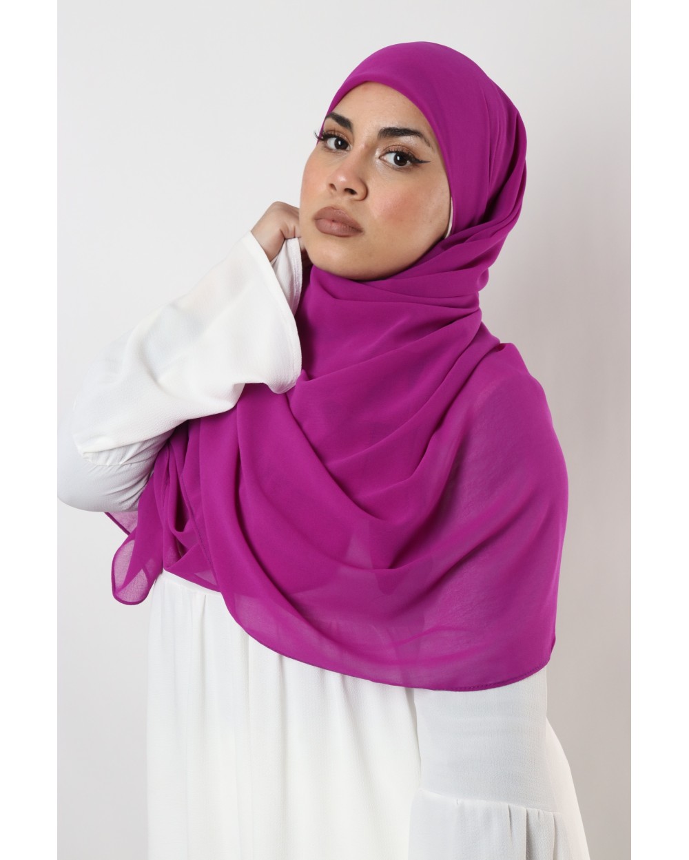 Hijab mousseline carré Nissa 150cm