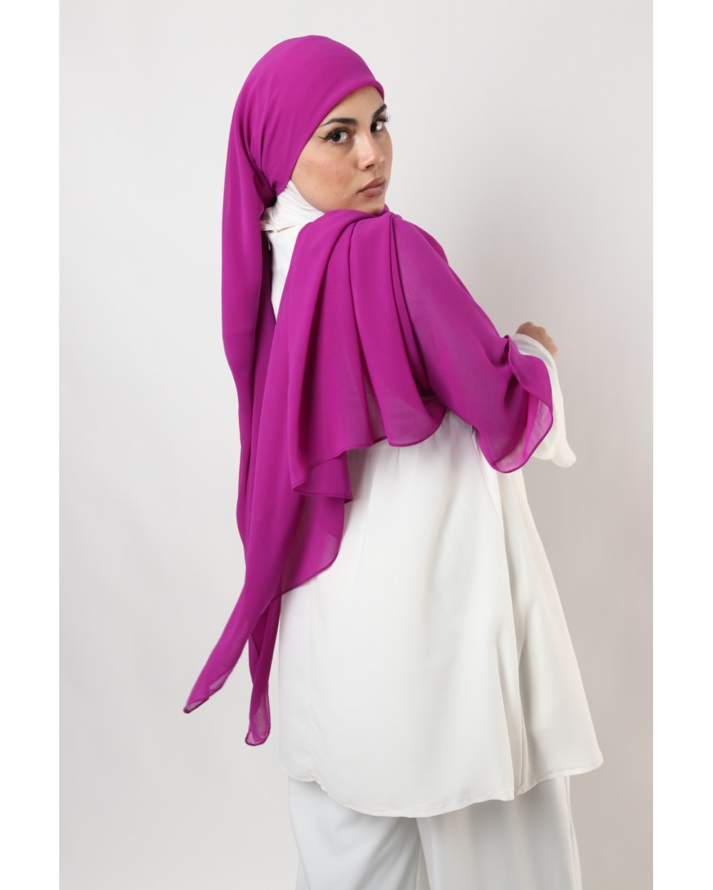 Hijab mousseline carré Nissa 150cm