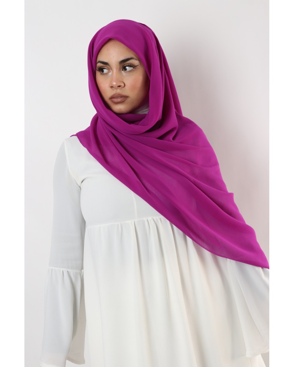 Hijab mousseline carré Nissa 150cm