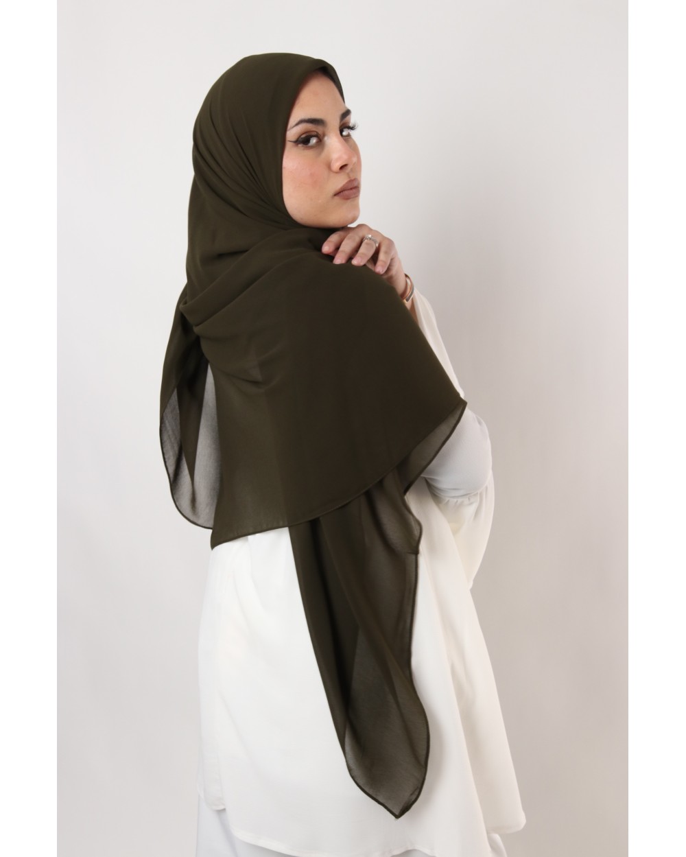 Hijab mousseline carré Nissa 150cm