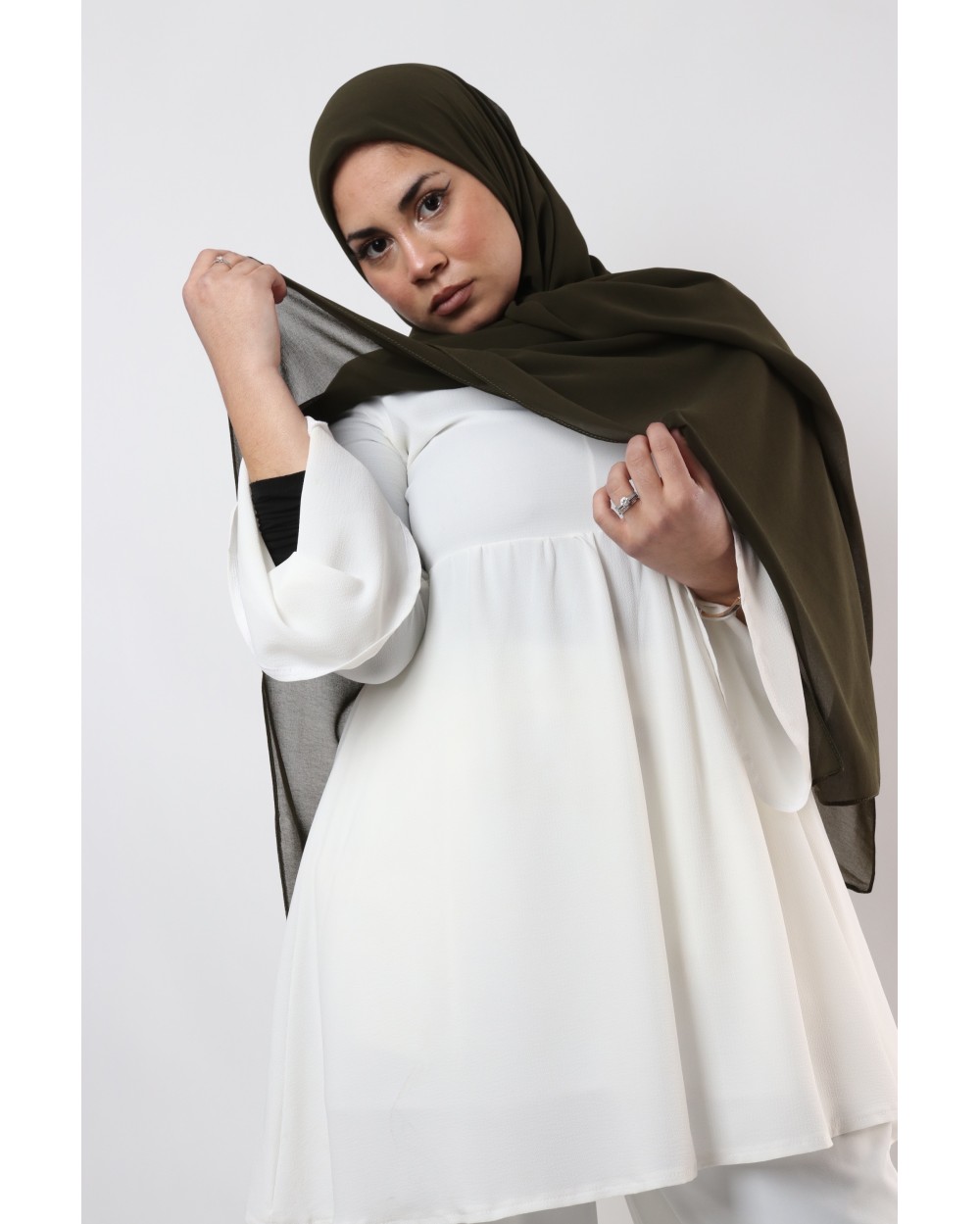 Hijab mousseline carré Nissa 150cm