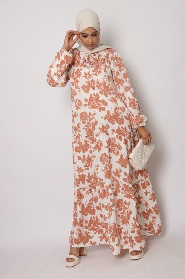 Solène long printed dress