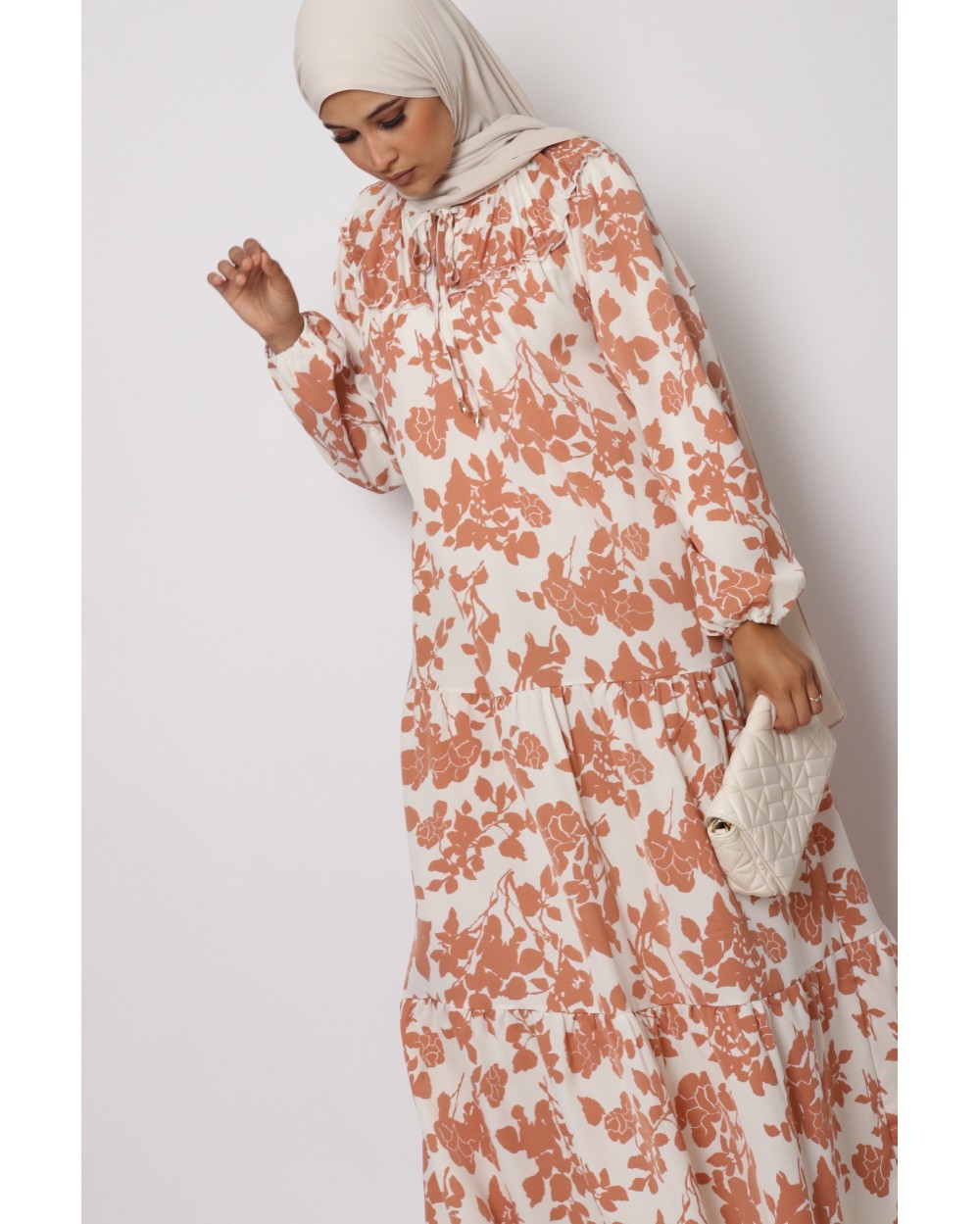 Solène long printed dress