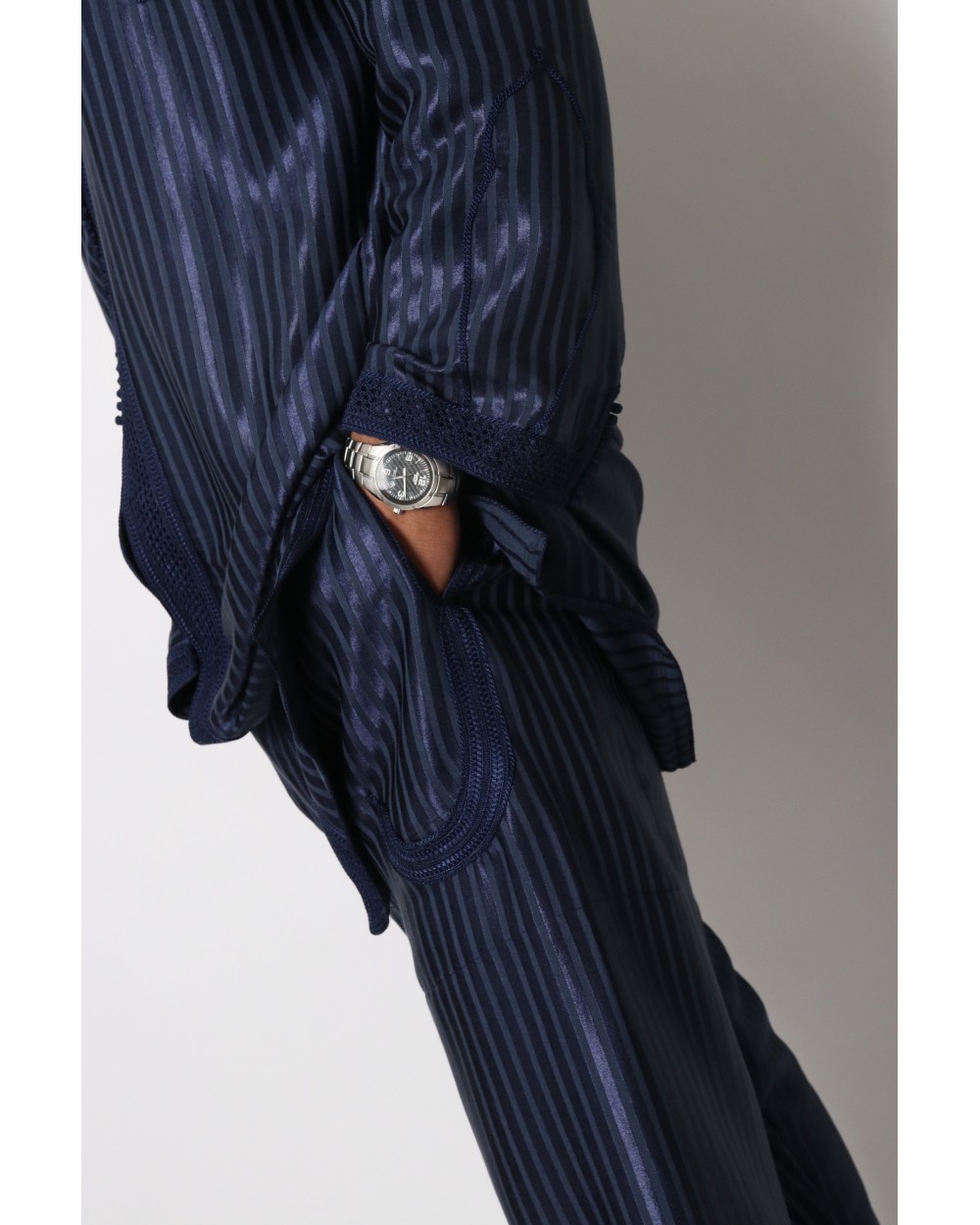 Navy Moroccan Jabador for men