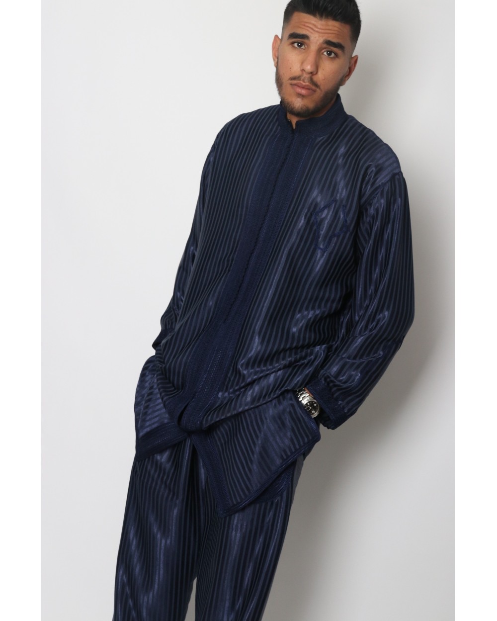 Navy Moroccan Jabador for men