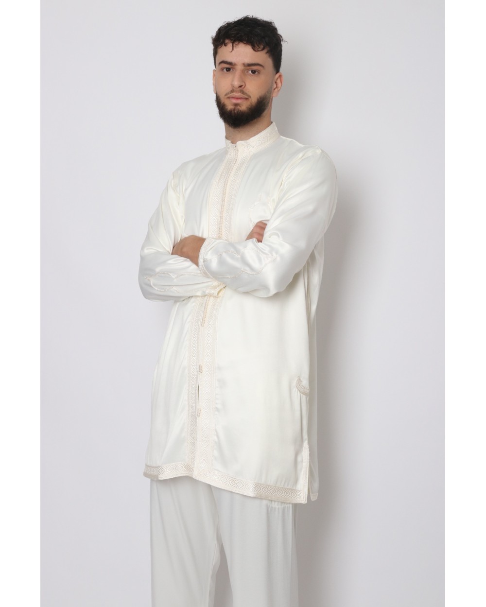 Moroccan jabador for men ecru
